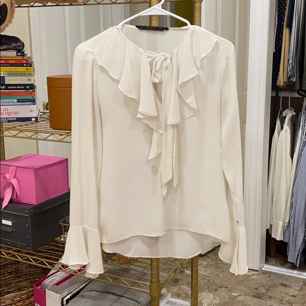 Zara White Blouse